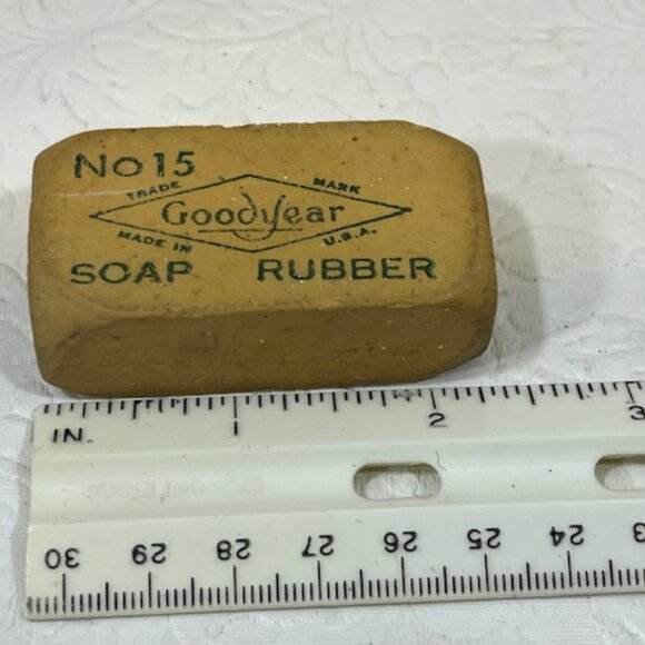 VTG 50's Goodyear Brand Pencil Eraser Number 15 Made In USA Soap Rubber 2.25" - Picture 6 of 7